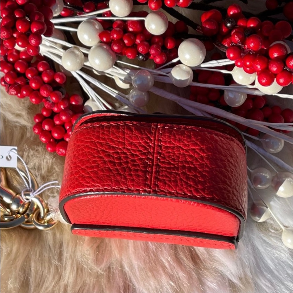 Coach Leather Mini Buckle Saddle Bag Poppy Bag Charm - Picture 8 of 10